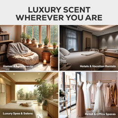 AROMA COUNTRY Ritzy Luxury Hotel Diffuser Oil bedroom setup promotes relaxation and mood.