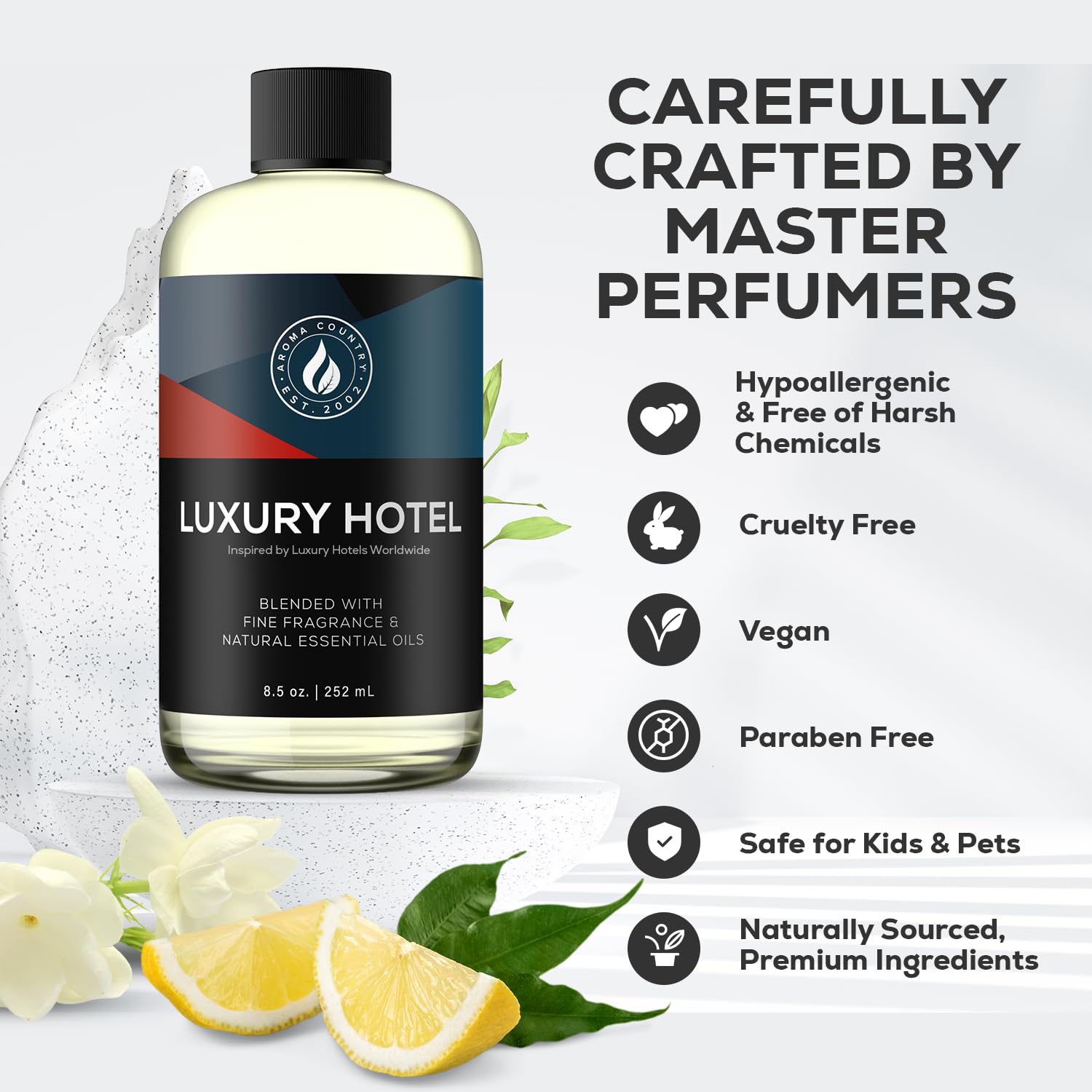 AROMA COUNTRY Ritzy Diffuser Oil bottle enhances living-room fragrance without candles.