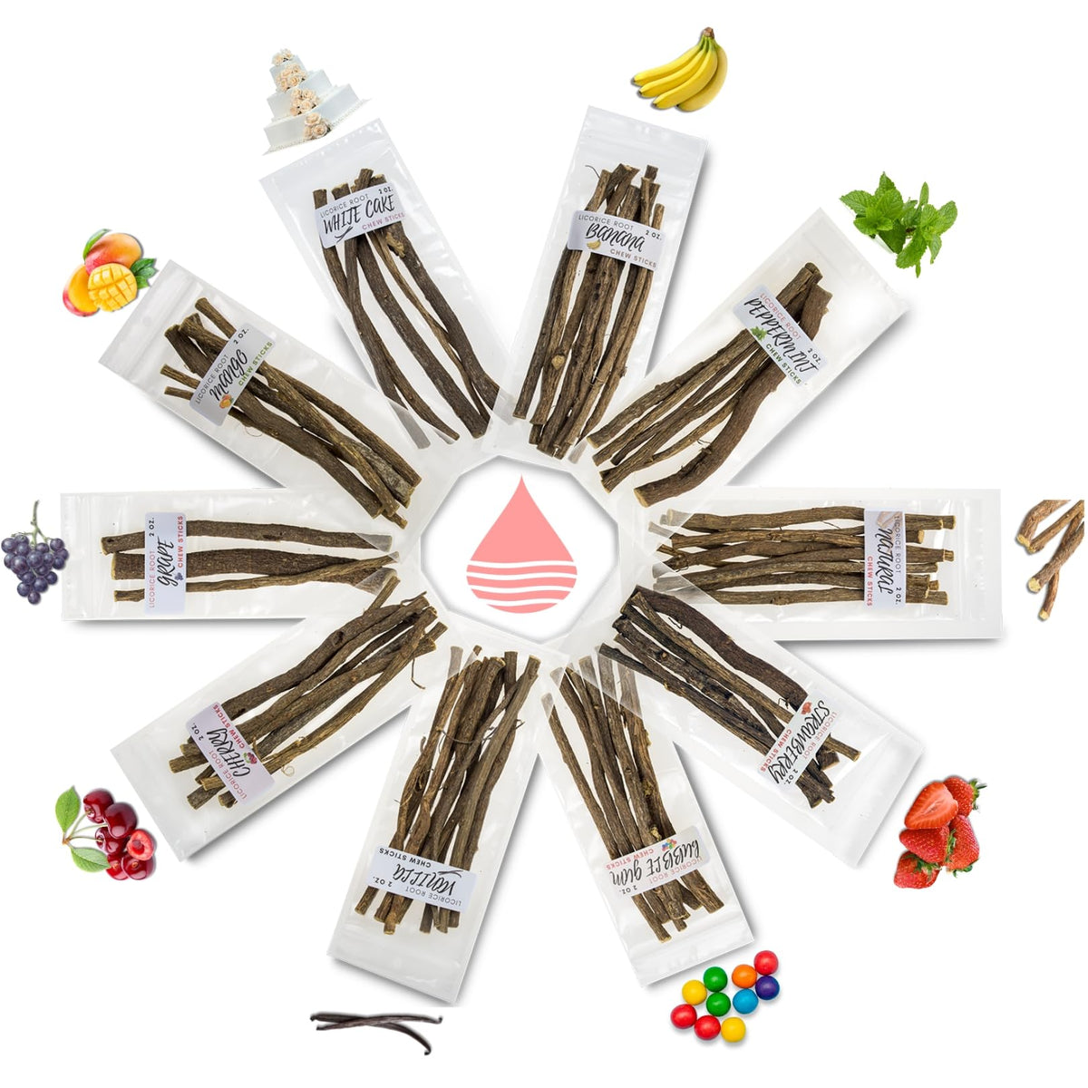 Aroma Depot peppermint licorice chew stick for fresh breath on the go.