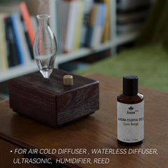 Luxe Rouge label highlights pure essential oil blend for home use.