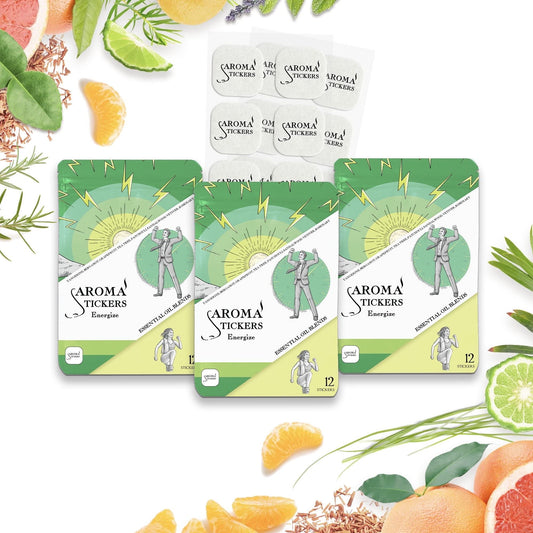 AROMA STICKERS Energize pack of 3 stickers ready to refresh your space.