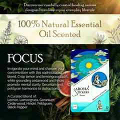 AROMA STICKERS Original Blend Focus pack of 3 for mess-free scent on the go