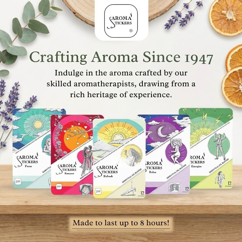 AROMA STICKERS Original Blend Focus lemongrass scent for focused work sessions