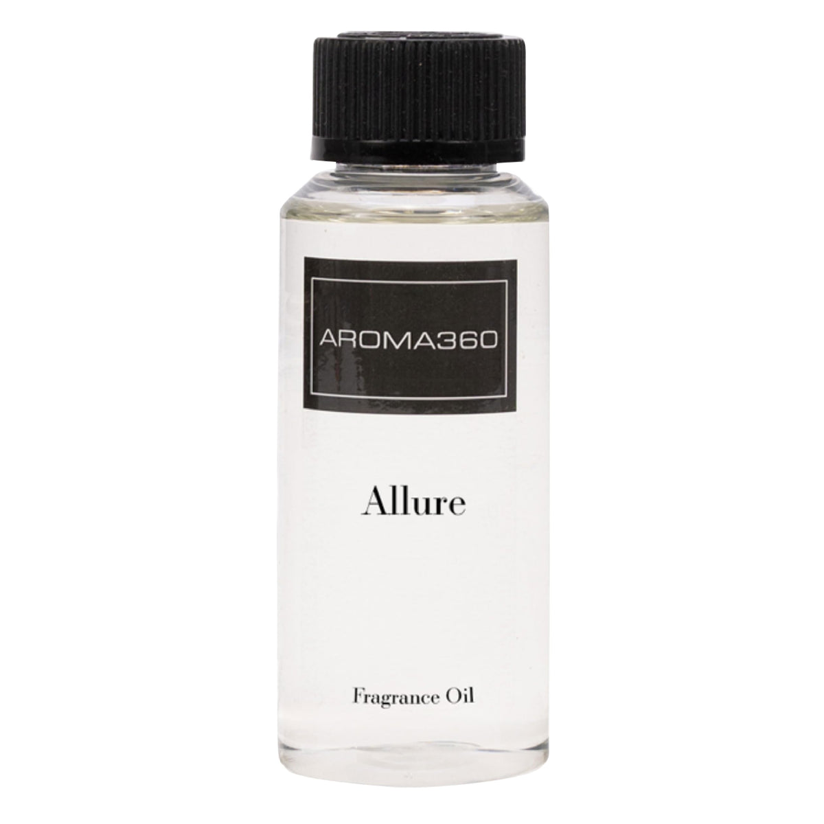 Aroma360 Allure bottle pour highlights bergamot and jasmine for a luxurious aroma.