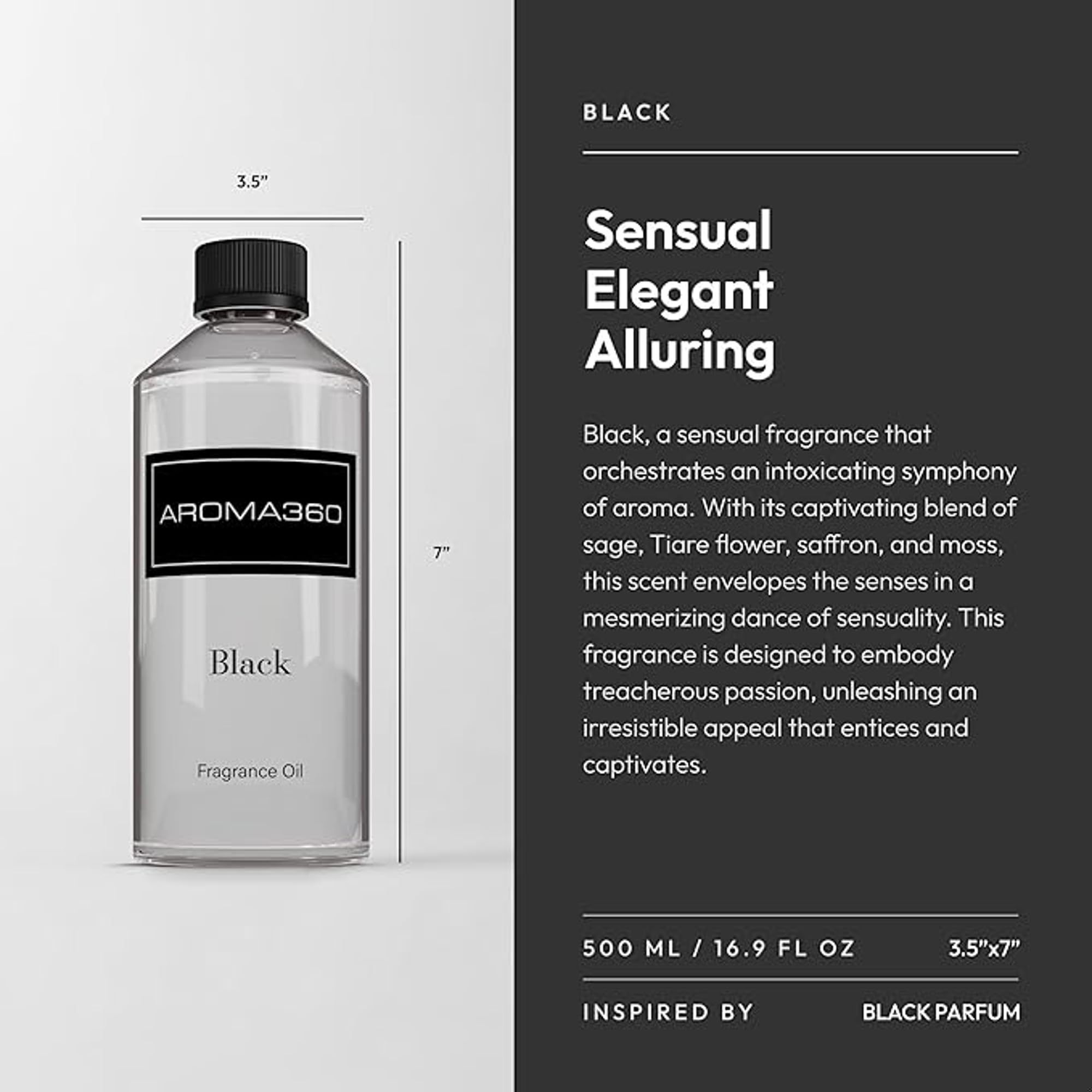 Aroma360 Black Diffuser Oil Blend cap resting on bottle for easy daily use