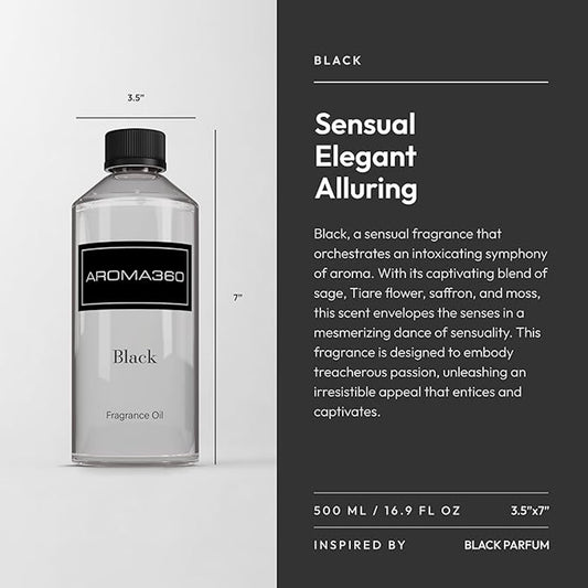 Aroma360 Black Diffuser Oil Blend cap resting on bottle for easy daily use