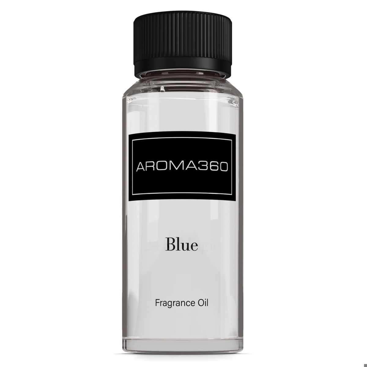 Aroma360 Blue diffuser oil blend bottle releasing a lasting fragrance.
