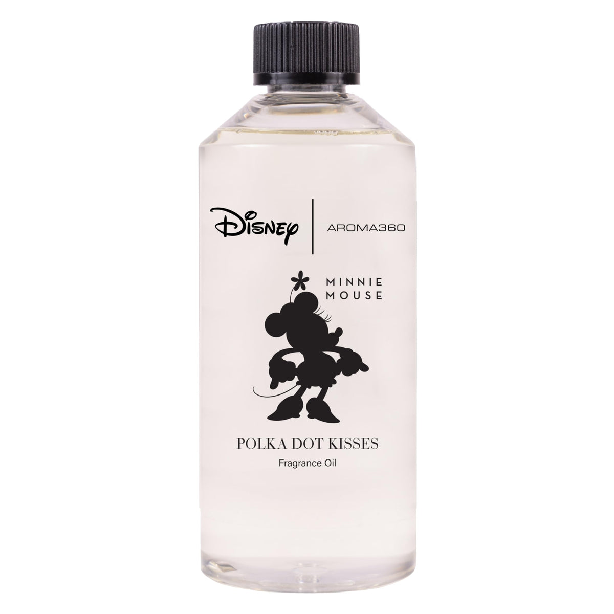 Aroma360 Disney Polka Dot Kisses bottle displaying elegant diffusion-ready design.
