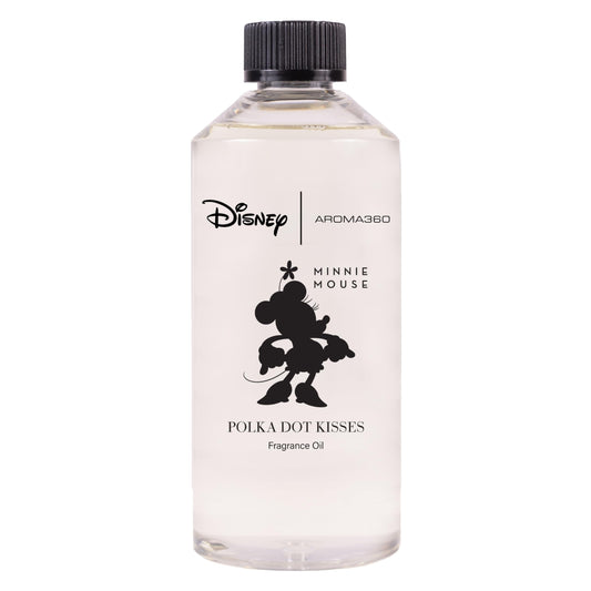 Aroma360 Disney Polka Dot Kisses bottle displaying elegant diffusion-ready design.