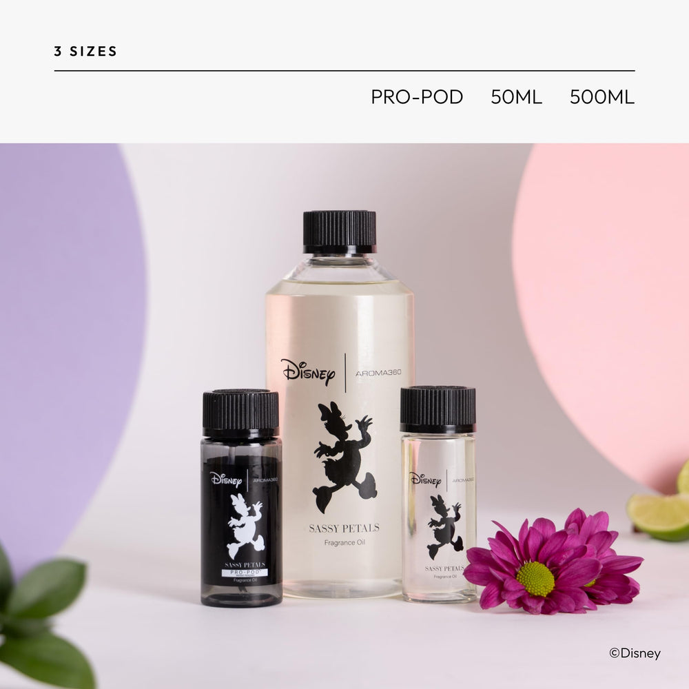 Aroma360 Daisy Duck Sassy Petals luxury packaging suggests gift-worthy aroma.