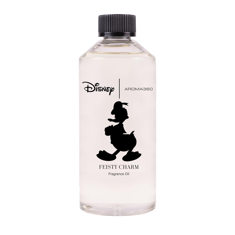 Aroma360 Feisty Charm Donald Duck bottle ready to enhance diffuser setups with luxury aroma
