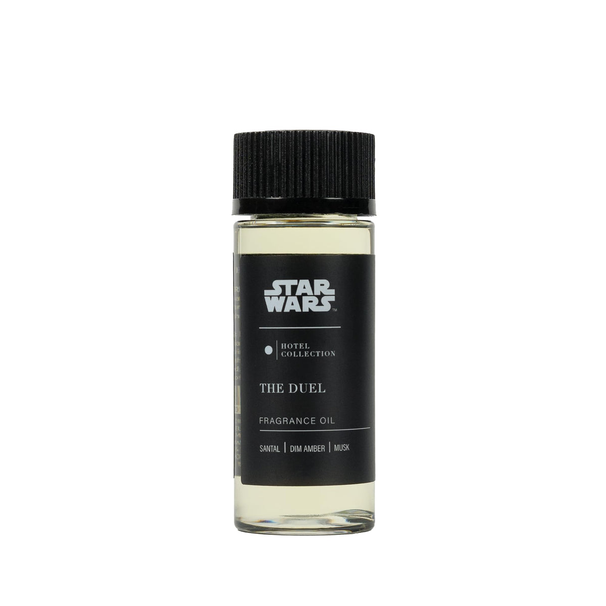 Aroma360 The Duel fragrance oil bottle shown in premium packaging for upscale hotel rooms.