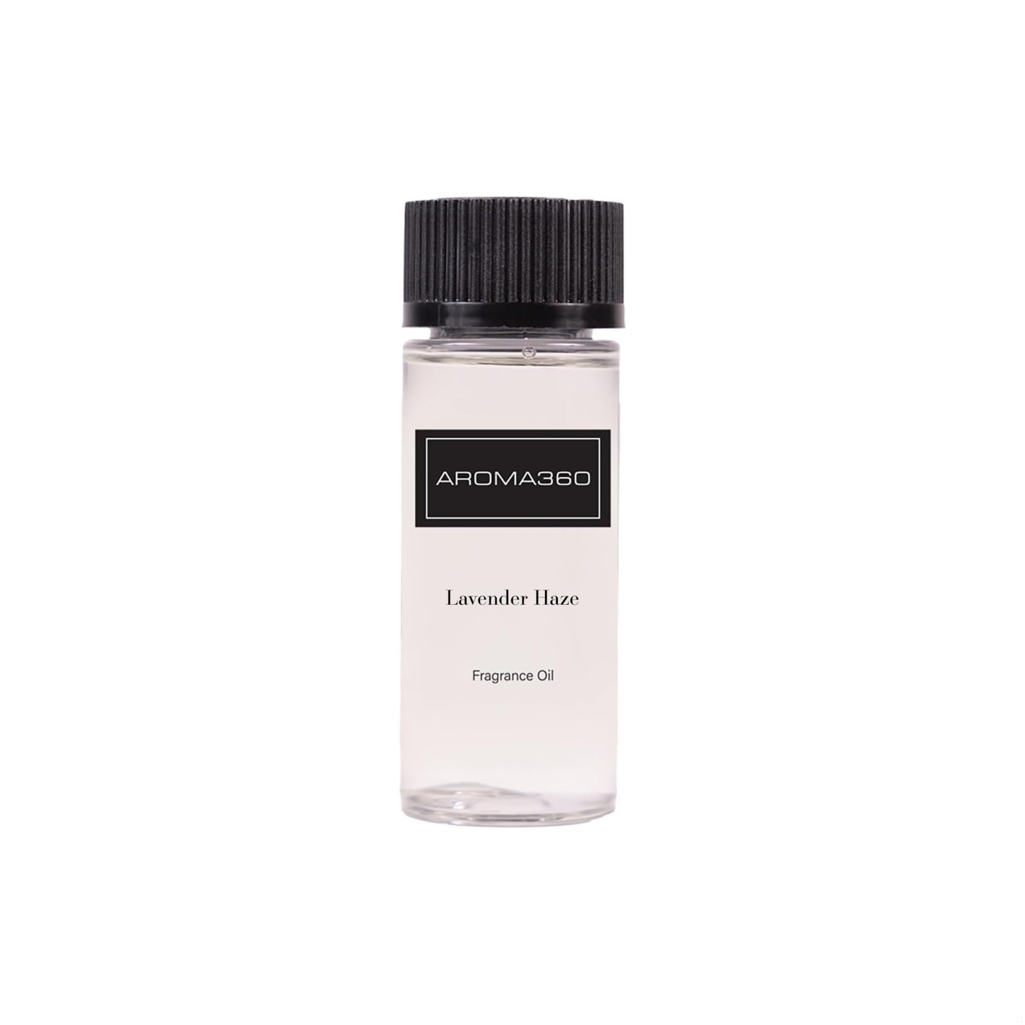 Aroma360 Lavender Haze fragrance oil bottle for calming diffuser sessions.