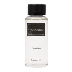 Aroma360 Ocean Eyes bottle front, premium diffuser essential for tranquil spaces