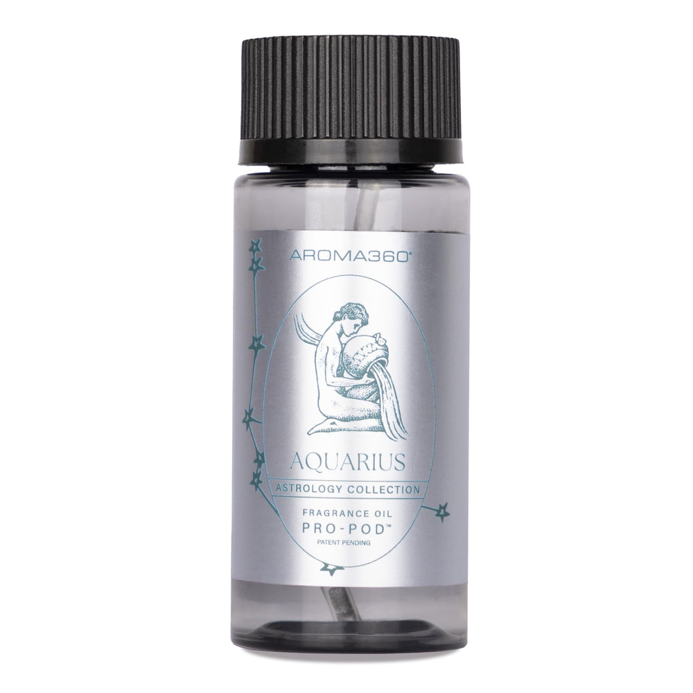 Aroma360 Pro Pod Aquarius bottle pour creates a calming workspace ambience