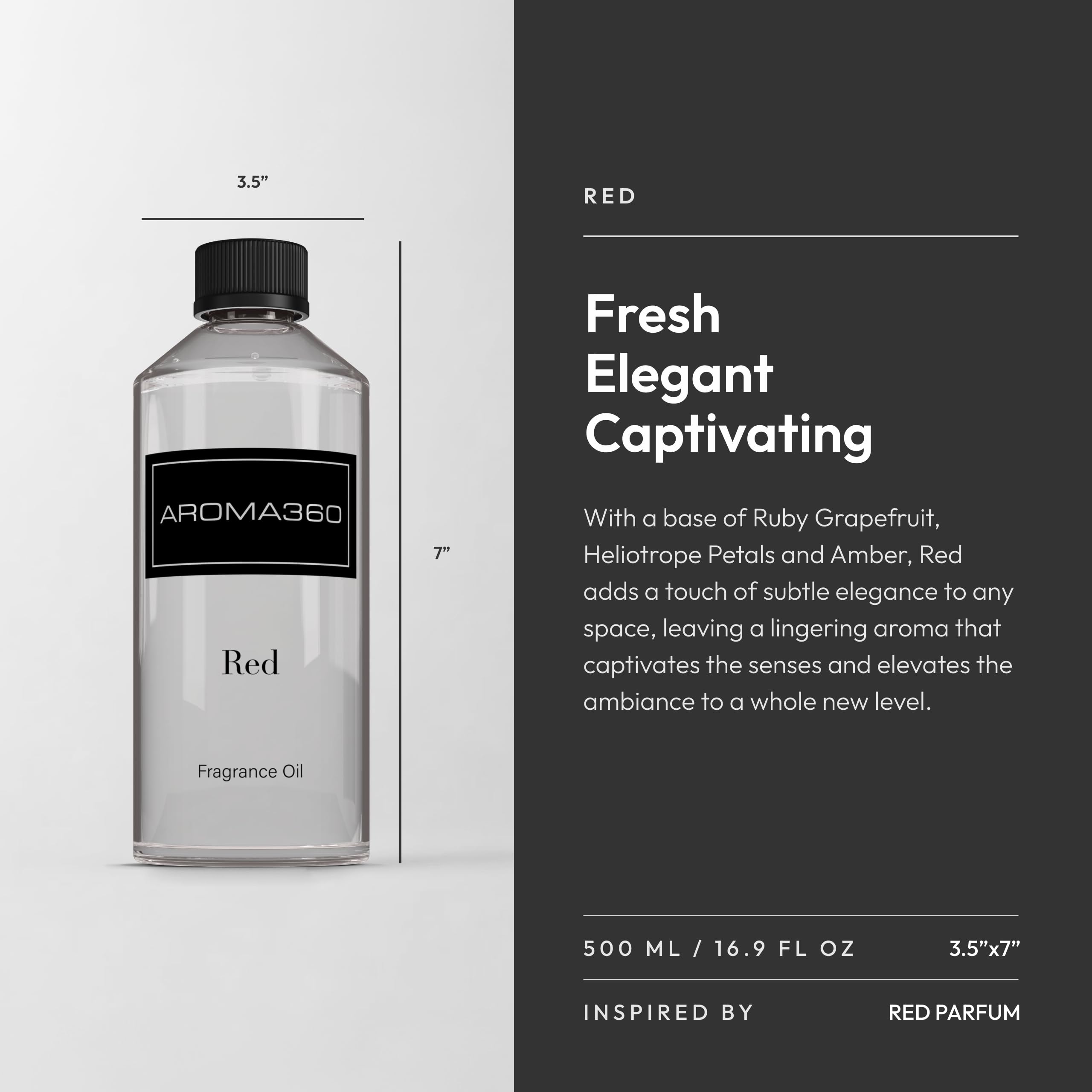 Cap detail of Aroma360 Red bottle with premium design