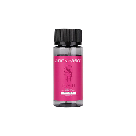Aroma360 South Beach Pro-Pod oil bottle pour elevates home fragrance.