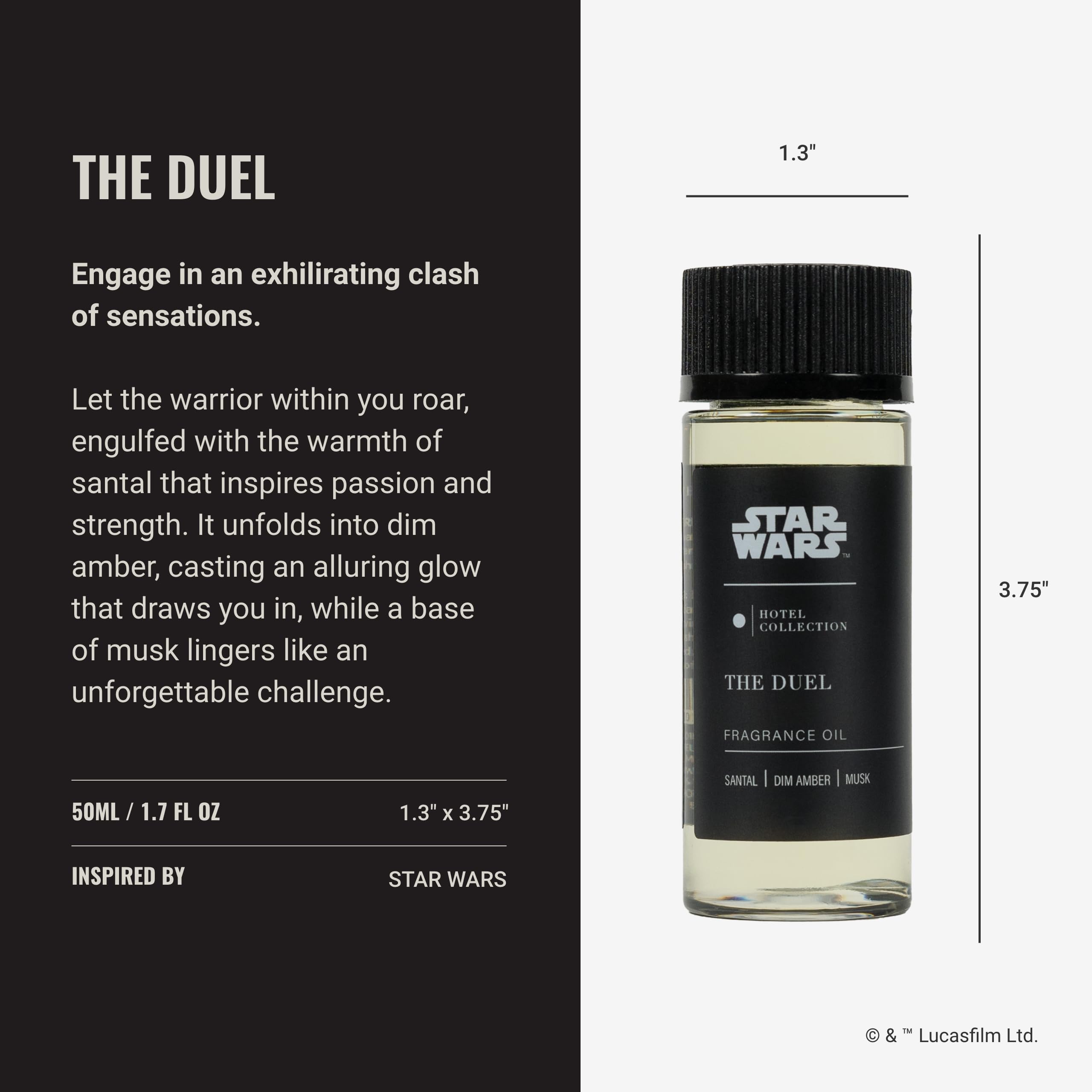 Aroma360 The Duel oil bottle with citrus and musk hints for a vibrant room ambiance.