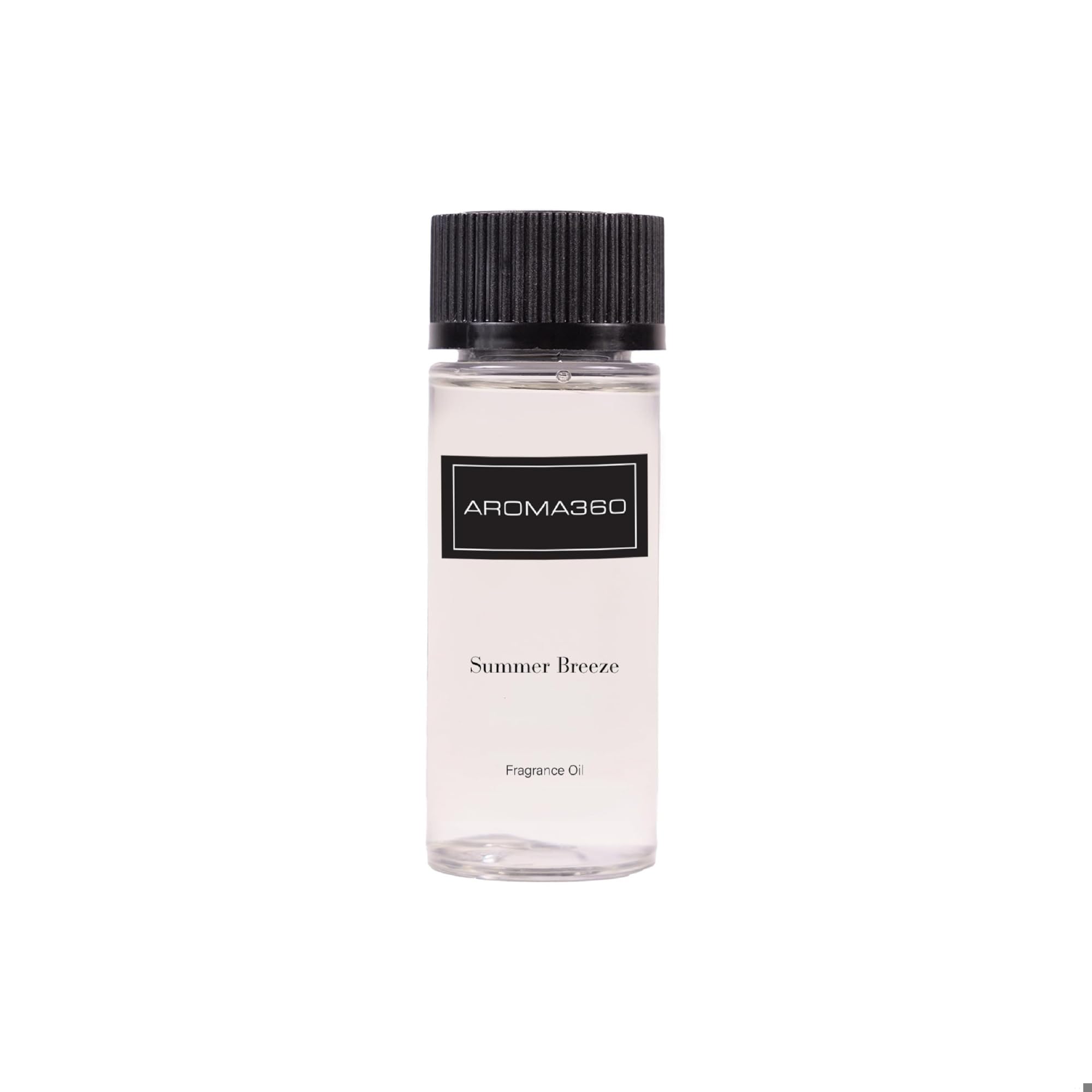 Aroma360 Summer Breeze bottle close-up for long-lasting diffuser fragrance