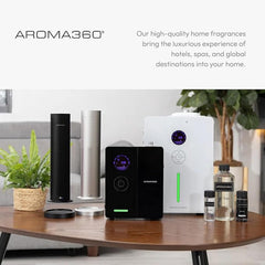 A bedside scene featuring Aroma360 Timeless for a serene atmosphere