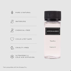 Aroma360 Timeless diffuser setup with 50mL bottle for living room ambiance