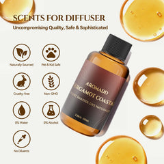 Aromadd Bergamot Coastal diffuser oil beside a diffuser for easy integration with diffusers.