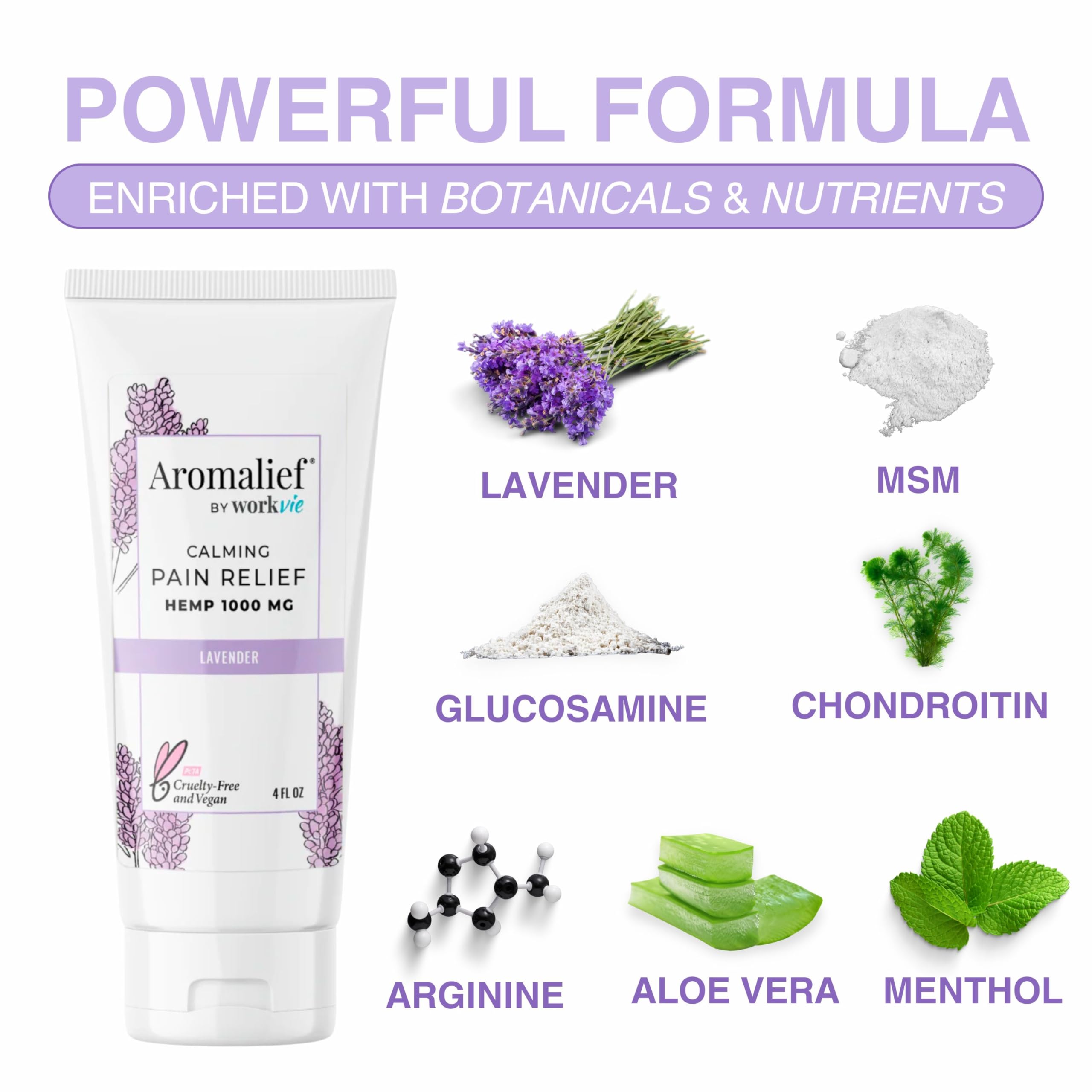Aromalief Lavender Relief Therapy Cream scent suggests restful evenings and relaxation.