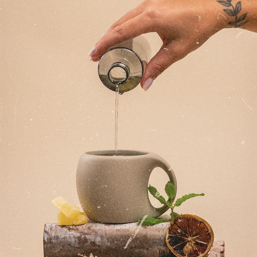 Close-up of Dark Tea bottle cap and scent release.