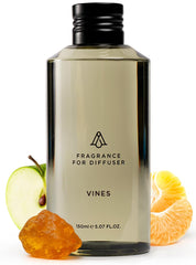 AROMAPLAN Vines bottle-front showcases premium diffuser oil for hotel-like spaces.