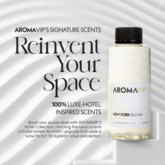 Aromar Hotel Collection diffuser base with oil, optimized for even distribution.