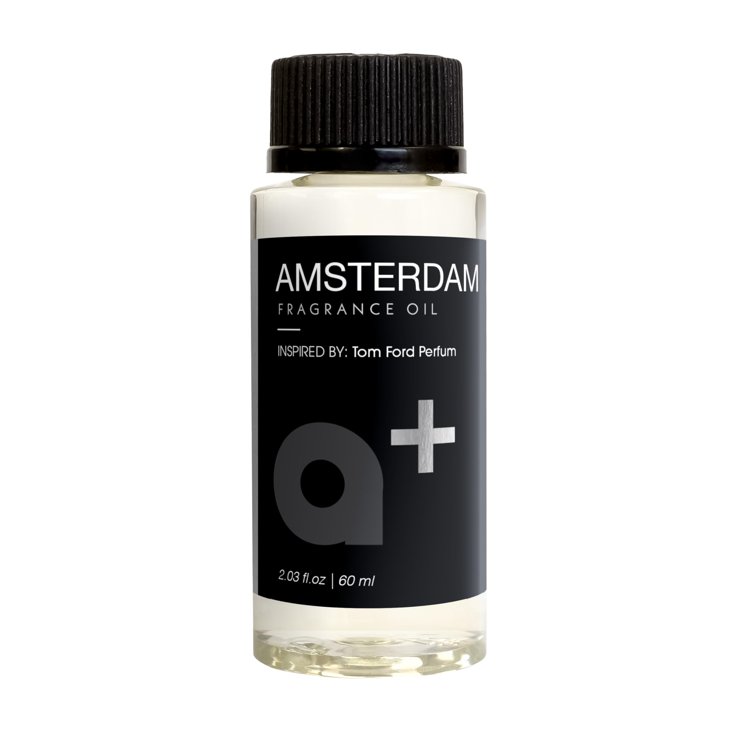 Aromar plus Amsterdam fragrance oil bottle highlights premium long-lasting aroma for waterless diffusers.