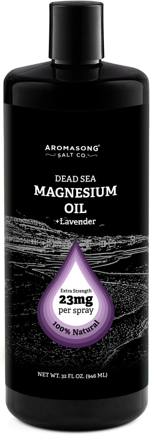 Aromasong Magnesium Spray Lavender bottle releases calming aroma with quick absorption