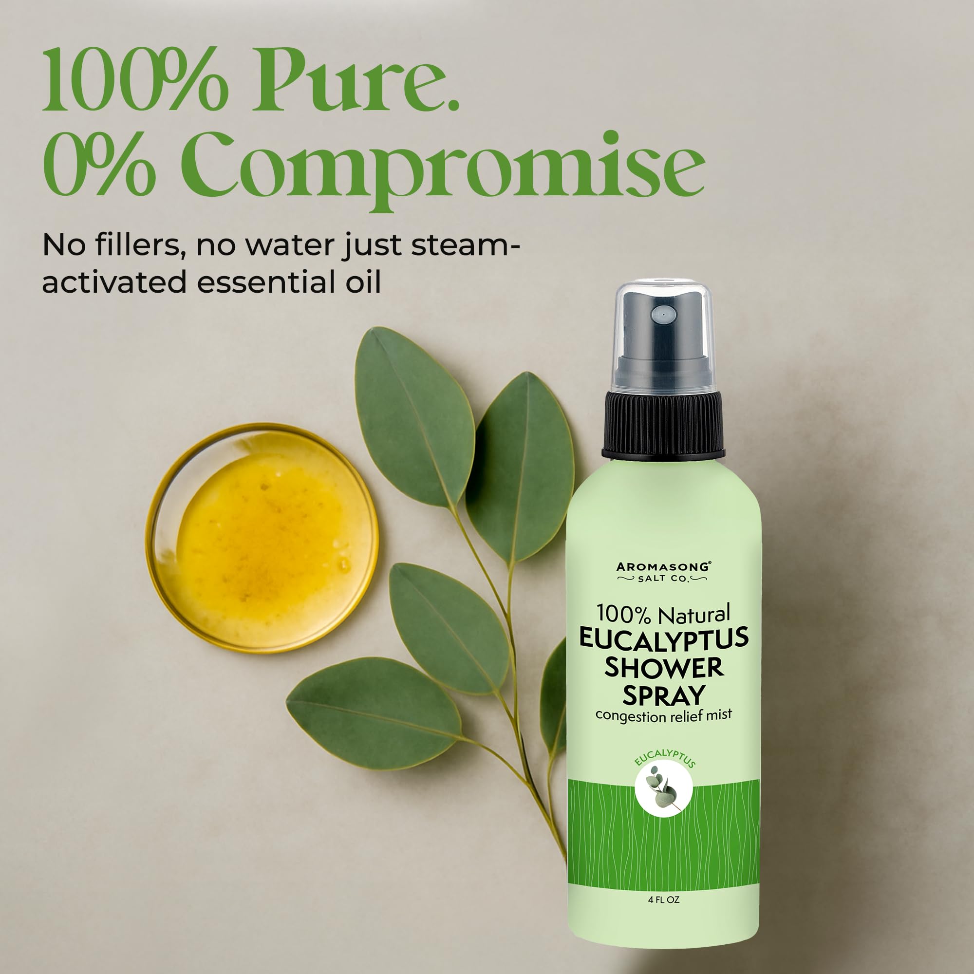 Aromasong sauna and steam room spray in use, revitalizing eucalyptus aromatherapy.