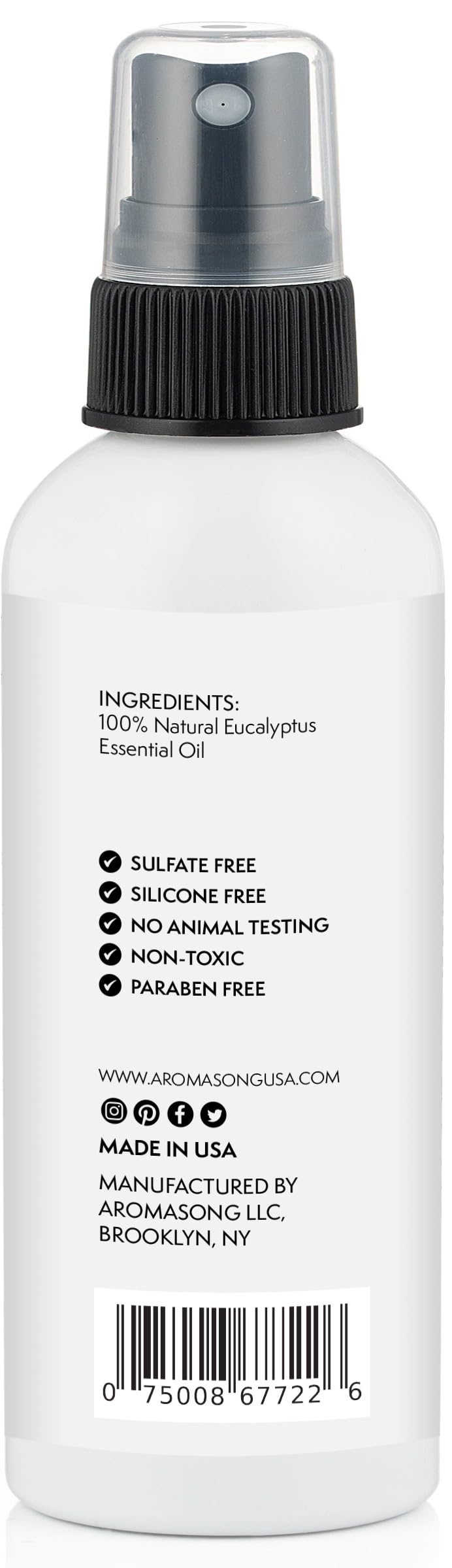 Aromasong Eucalyptus spray next to towels, ready for daily routine.