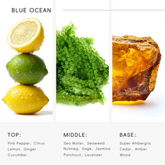 AROMASOUL Blue Ocean diffuser drops show gentle diffusion.