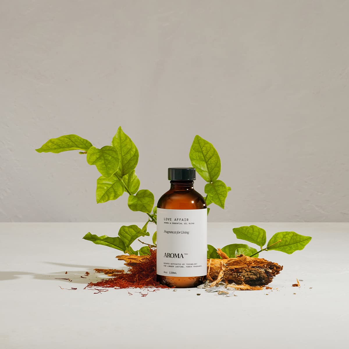 AromaTech 120 ml diffuser oil bottle showing generous capacity