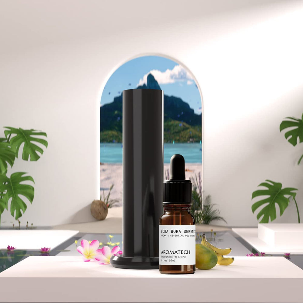 AromaTech Bora Bora Serenity diffuser displaying tropical scent diffusion options