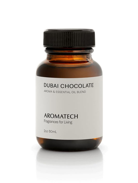 AromaTech Dubai Chocolate bottle pour for a cozy, inviting diffuser setup.