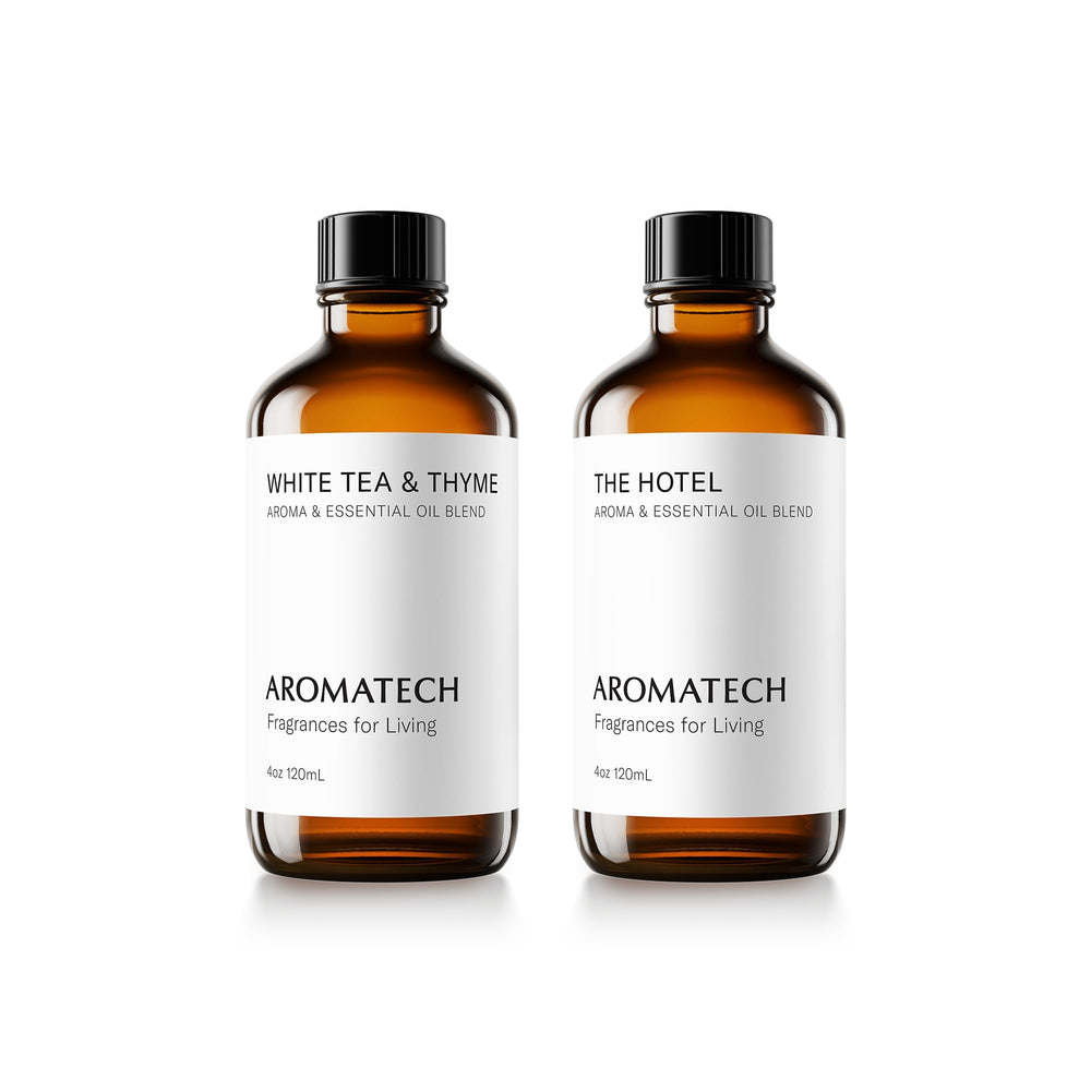 AromaTech Hotel diffuser bottle pour for a crisp, welcoming scent.