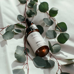 AromaTech Peach Rose Pine diffuser oil bottle ideal for mood lift.