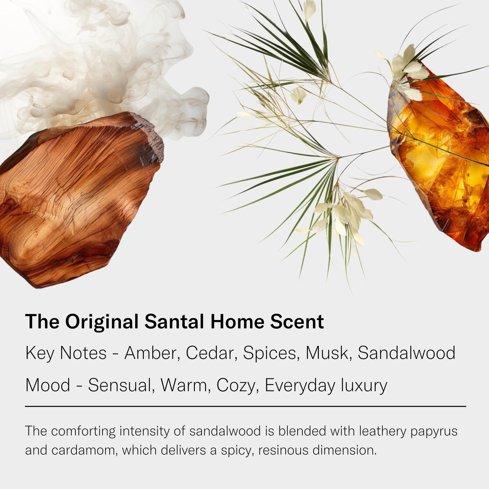 AromaTech Santal cedar-musk diffuser captures grounding notes for calm spaces