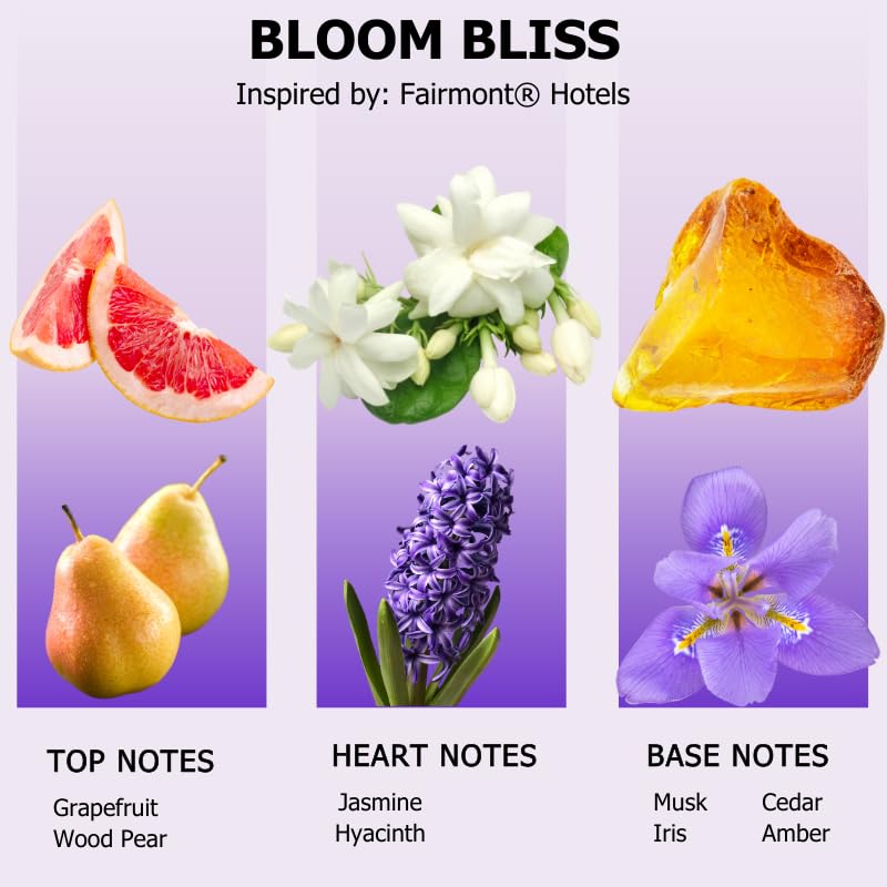 Aromely Bloom Bliss vetiver heart note adds grounding scent.
