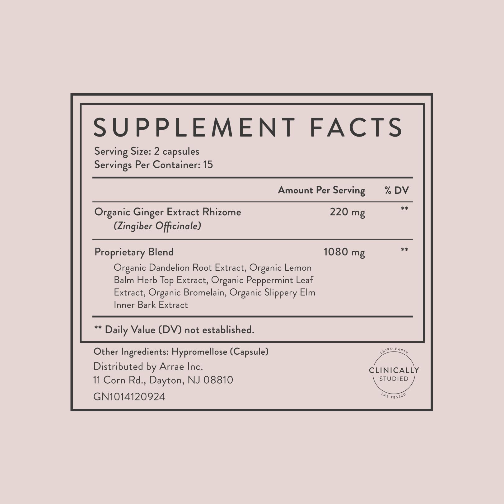 Arrae Bloat capsules after meal usage for digestion support.