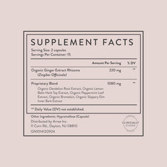 Arrae Bloat capsules after meal usage for digestion support.