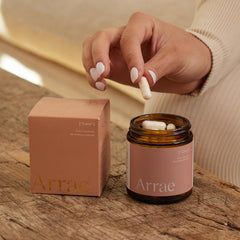 Arrae Calm vegan organic seal visible on the package