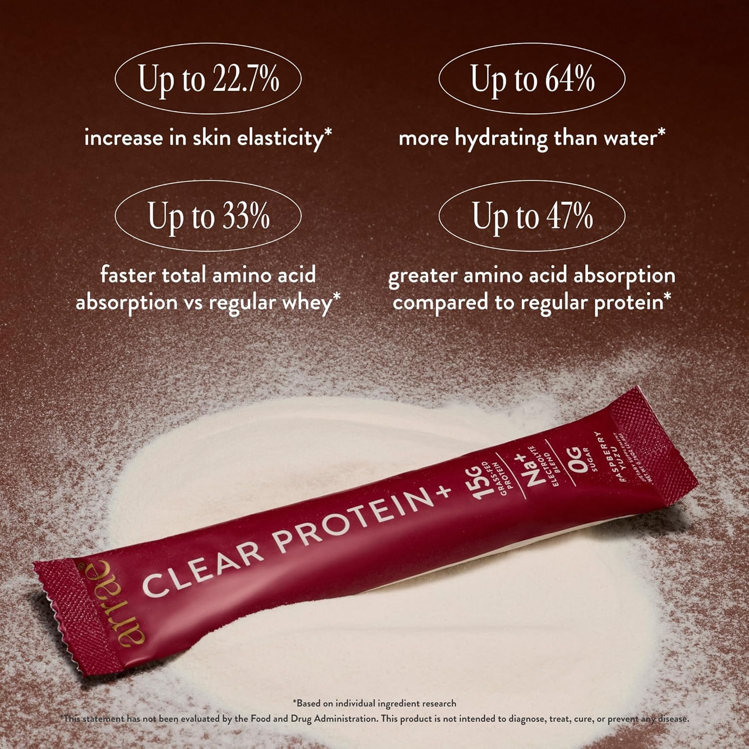 Arrae Clear Protein natural Raspberry Yuzu flavor with beetroot coloring