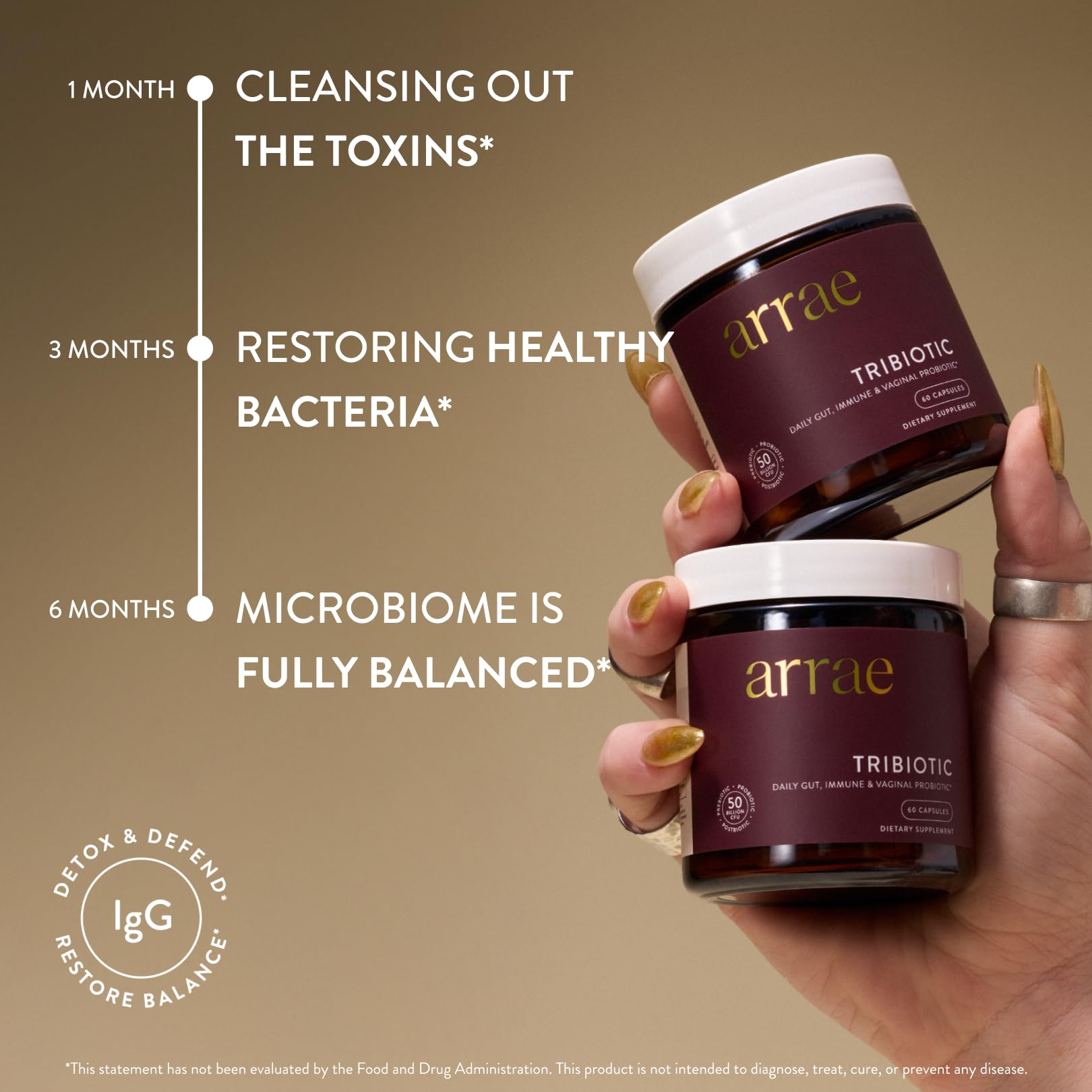 Arrae Tribiotic pour-action shot showing easy daily dose.