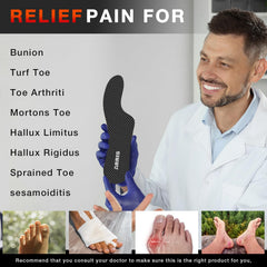 ARRIS Morton's Extension carbon fiber insole side profile demonstrates rigid support for hallux conditions.