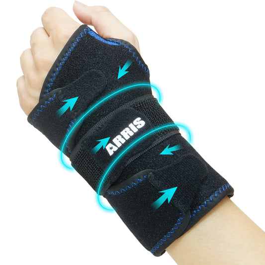 ARRIS wrist ice pack wrap close-up highlighting secure fit and cooling relief