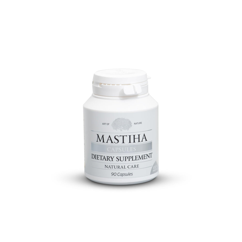ART OF NATURE MASTIHA capsule bottle cap highlighting natural digestive support